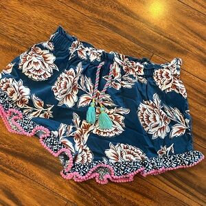 Matilda Jane Floral Shorts- Navy and Pink